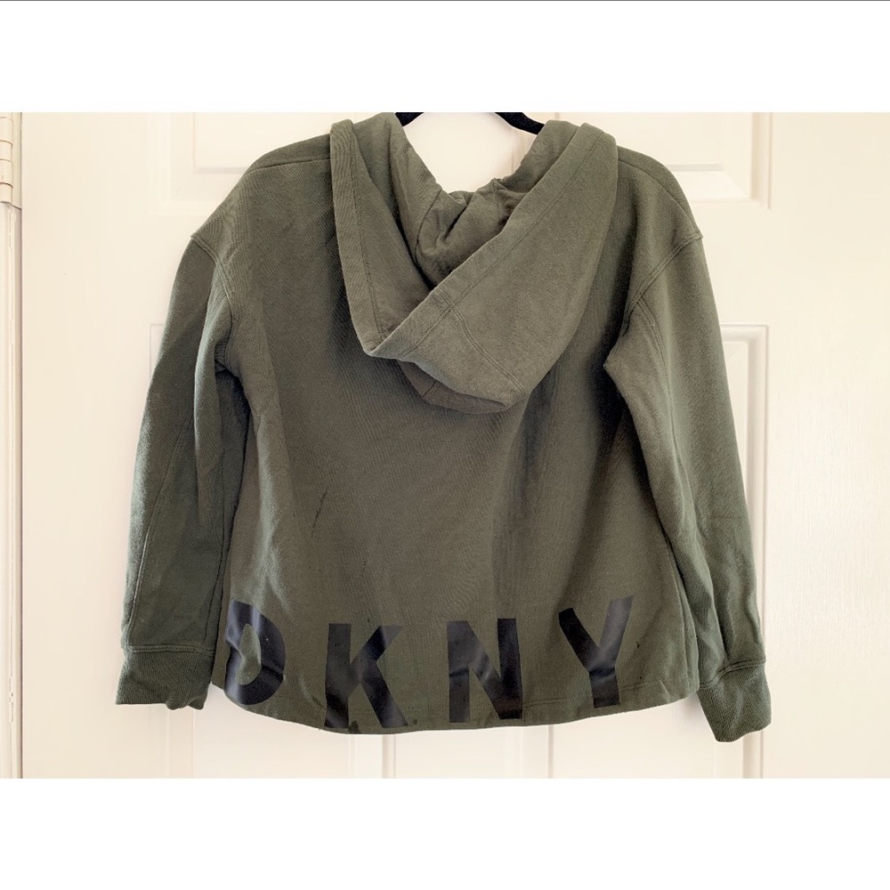 DKNY quarter zip cropped hoodie